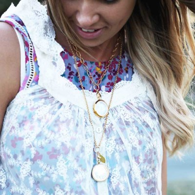 Rolo Necklace - Gold Tone - With Dangle Ring